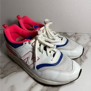 New Balance 997 White and Pink Athletic Shoes